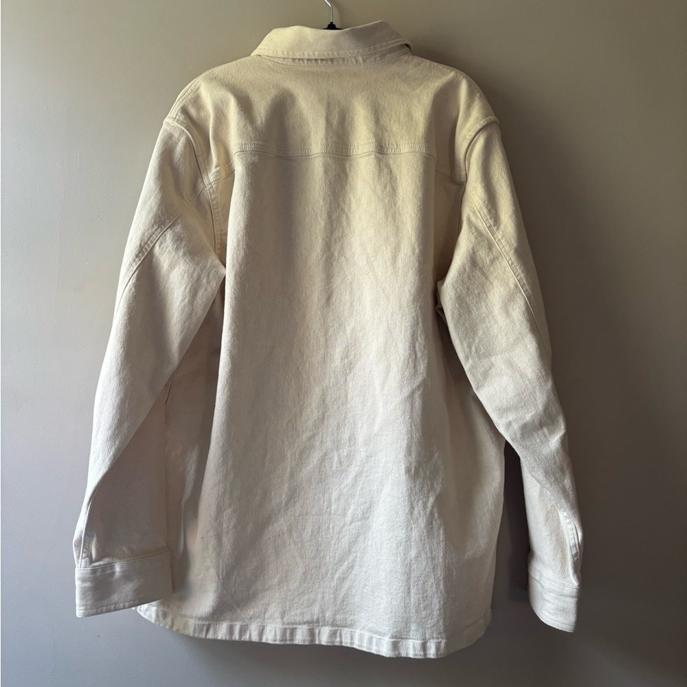 Cream Button-Up Overshirt - Picture 2 of 3